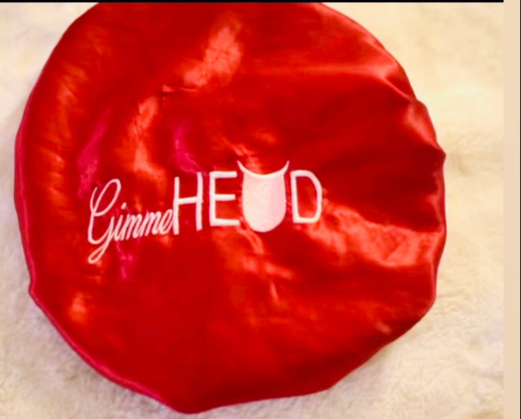 “Gimmie Head” Satin Stretch Bonnet in RED